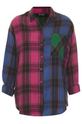 Long Sleeve Mix Match Check Shirt