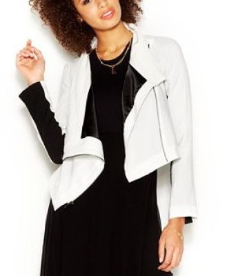 Long-Sleeve Colorblocked Cropped Jacket