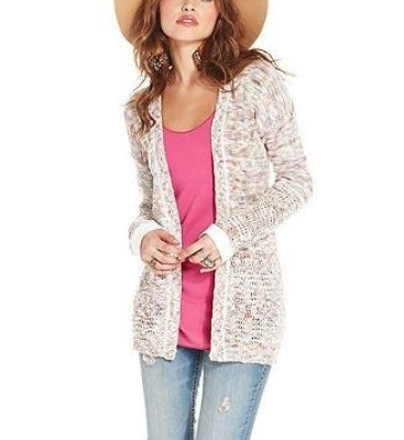 Long-Sleeve Marled-Knit Cardigan