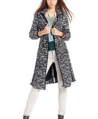 Long-Sleeve Marled-Knit Cardigan