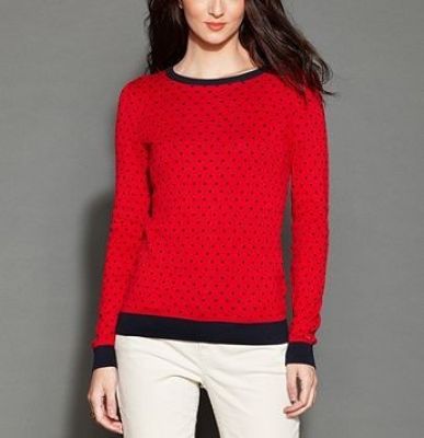 Long-Sleeve Polka-Dot Sweater