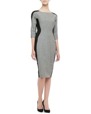 Long-Sleeve Side-Panel Dress