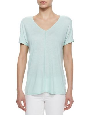 Loose V-Neck Slub Top