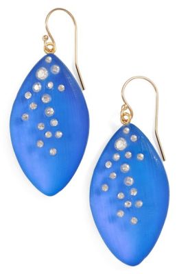 'Lucite® - Dust' Long Leaf Statement Earrings