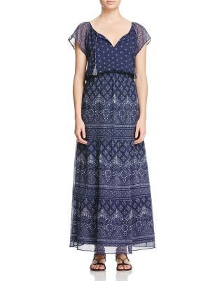 Manalia Printed Silk Maxi Dress