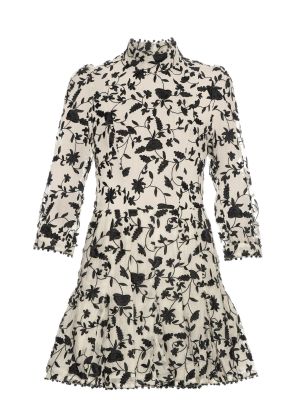 Master ruffle-trimmed embroidered dress