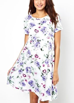 Maternity Exclusive Skater Dress in Floral Print