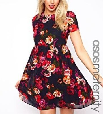 Maternity Smock Dress in Floral With Back Detail