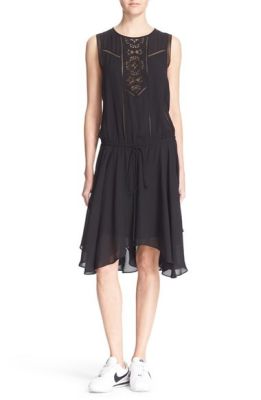 'Meloni' Lace Inset Silk Dress