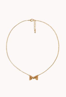 Mesh Metal Bow Necklace