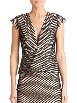 Mesh Peplum Top