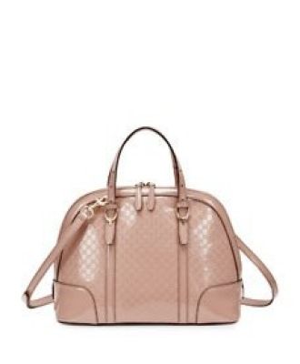 Microguccissima Patent Leather Dome Satchel Bag