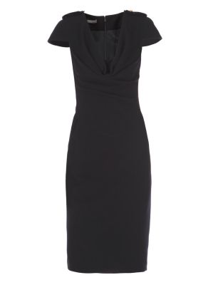 Military Cowl Dress in White