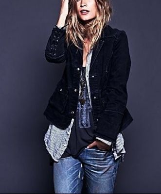 Military Ruffle Twill Jacket