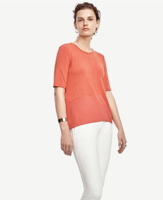 Mixed Media Peplum Top