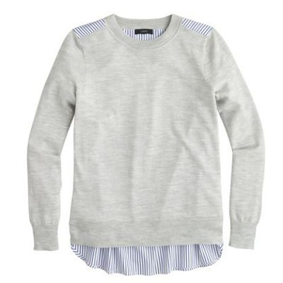 Mixed-Media Sweater in Heather Dusk