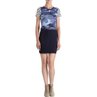 Mixed-Print Mini Dress