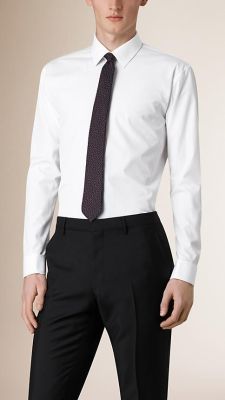 Modern Fit Double Cuff Cotton Poplin Shirt