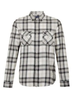 Monochrome Check Flannel Shirt
