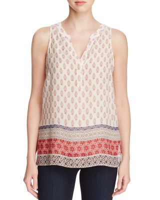 Mori Boho Print Sleeveless Top
