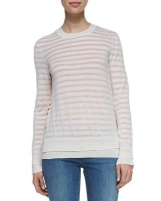 Naia Crewneck Striped Wool Sweater