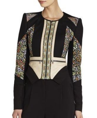 Neil Print-Blocked Moto Jacket