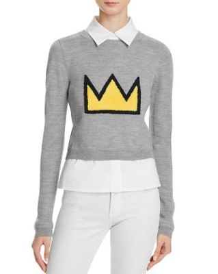 Nikia Layered-Look Merino Wool Sweater
