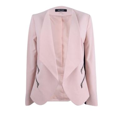 Nine West Zip-Pocket Open-Front Blazer