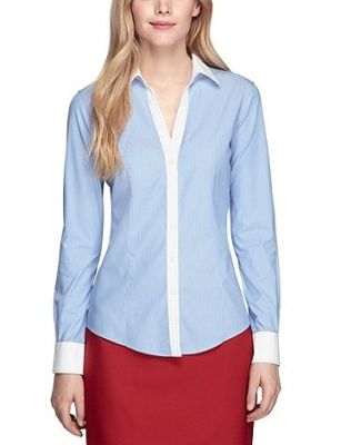 Non-Iron Fitted Pinstripe Dress Shirt