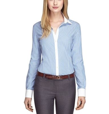Non-Iron Tailored Fit Wide Stripe Dress Shirt