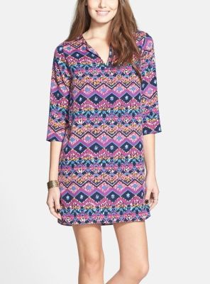 Notch Neck Shift Dress