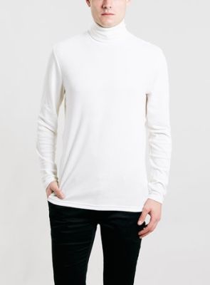 Off White Jersey Turtle Neck Sweater