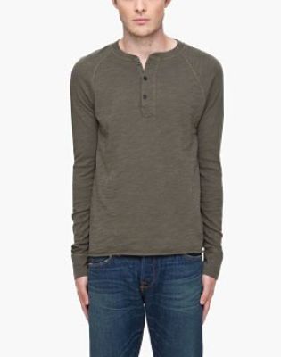 Olive Raglan Henley