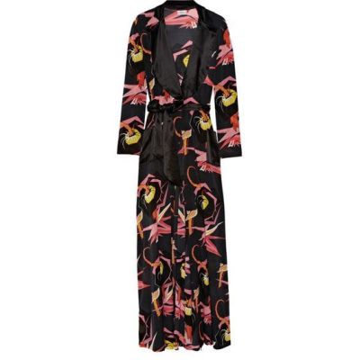 Orchid stretch-silk robe