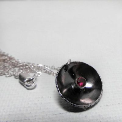 Oxidized Silver Ruby Pendant