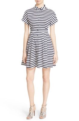 'painterly stripe' shirtdress