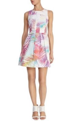 Palm Tree Print Skater Dress