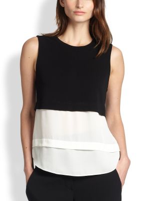 Palmer Knit & Silk Layered Top