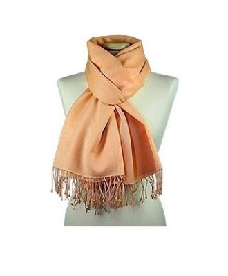 Peach Pashmina & Silk Shawl