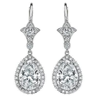 Pear Shaped Diamond Earrings