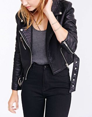 Pebbled Vegan Leather Jacket