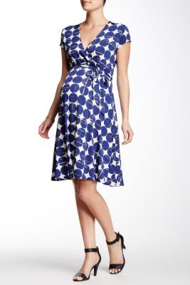 Perfect Wrap Mini Cap Sleeve Matte Jersey Dress