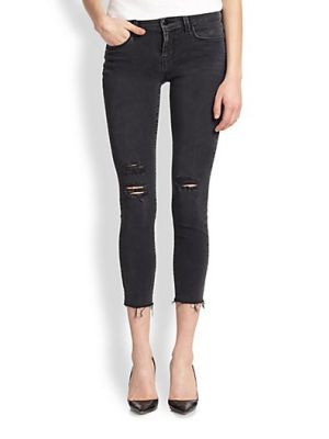 Photo-Ready Distressed Cropped Skinny Jeans