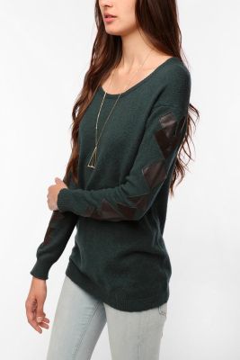 Pieced Leather Sweater