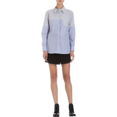 Pieced Top Striped Shirt