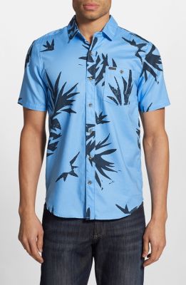 'Pina' Trim Fit Short Sleeve Print Woven Shirt