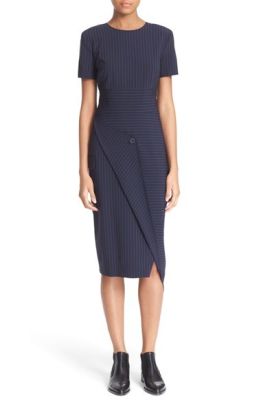 Pinstripe Asymmetrical Dress