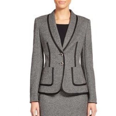 Piped Tweed Jacket