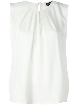 pleated neck tank top