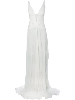 Plunge neck evening dress